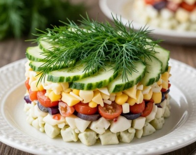 Фото Красивые салаты. Удивляем гостей вкусными и красиво оформленными блюдами №4