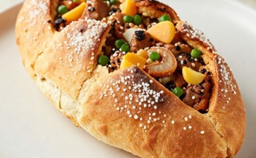 Фото Закрытый пирог с курицей и зеленью №2
